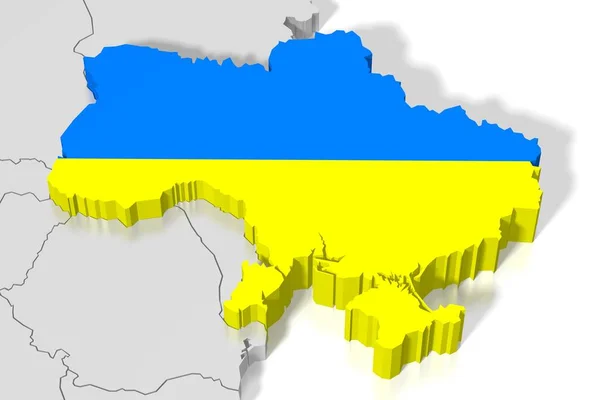 Carte Drapeau Ukraine — Photo