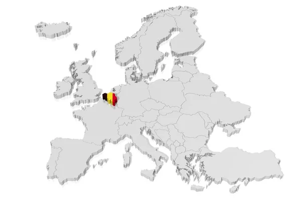Kaart Vlag België — Stockfoto