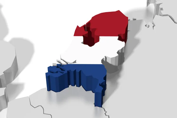 Mapa Bandeira Países Baixos — Fotografia de Stock