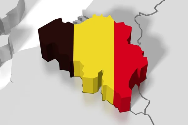 Mappa Bandiera Belgio — Foto Stock