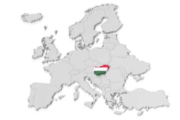 Map Flag Hungary — Stock Photo, Image