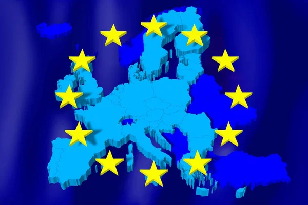 Mappa Bandiera Dell Unione Europea Prima Della Brexit — Foto Stock