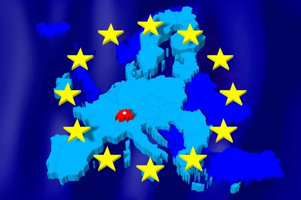 Карта Европейского Союза Швейцария — стоковое фото