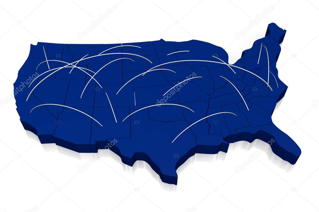 3D illustration - USA map