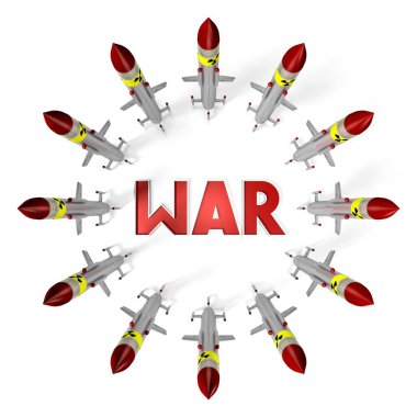 3D füze - nükleer savaş başlığı - savaş kavramı