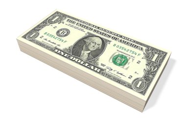 3D bir dolar faturaları illüstrasyon - yığılmış para