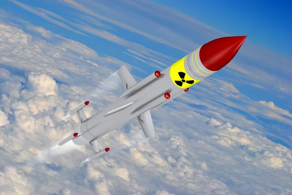 Rakete Atomsprengkopf Himmel Hintergrund — Stockfoto