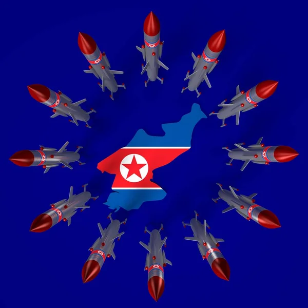 Concetto Missili Della Corea Del Nord — Foto Stock