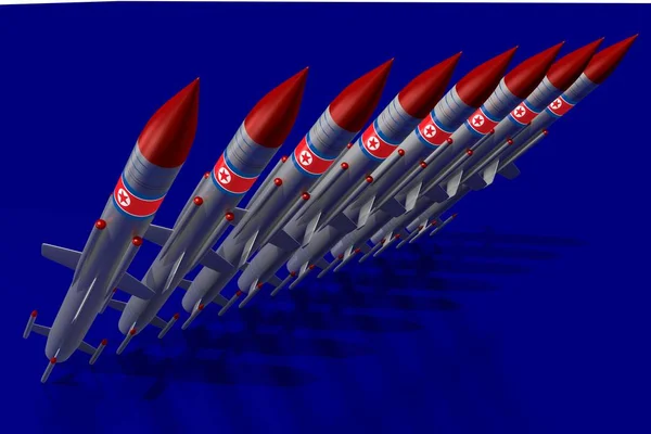 Severní Korea Raketami Koncept — Stock fotografie