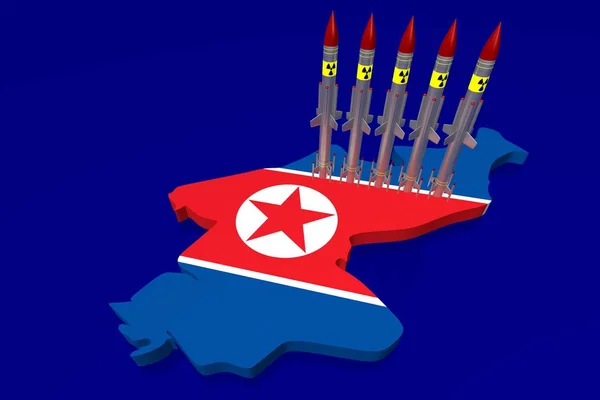 Concepto Misiles Corea Del Norte —  Fotos de Stock