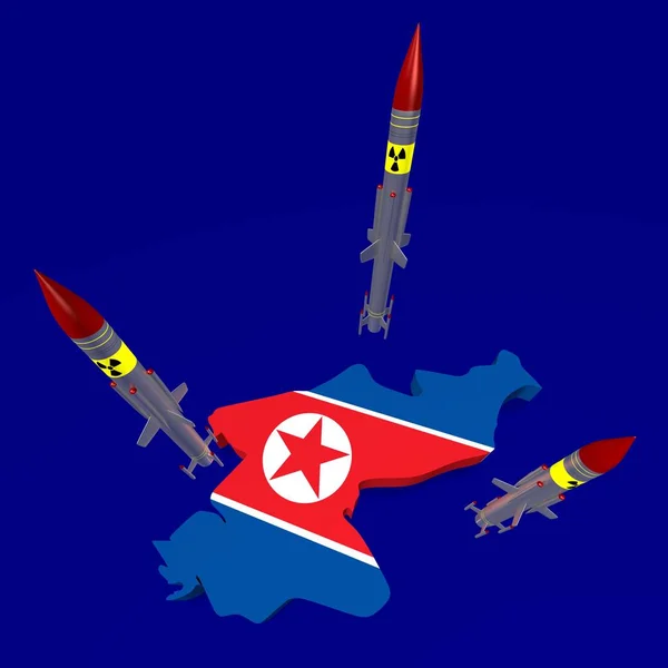 North Korea Missiles Concept — Stock Photo, Image