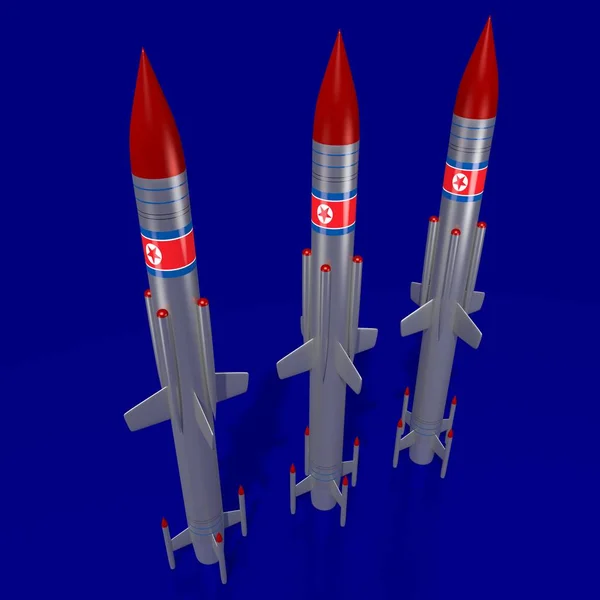 Concepto Misiles Corea Del Norte — Foto de Stock