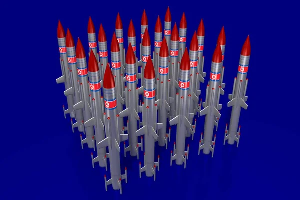 Severní Korea Raketami Koncept — Stock fotografie