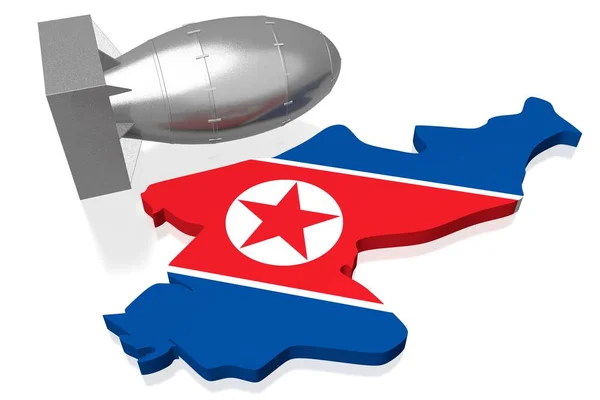 Korea Północna Bomby Atomowej Ilustracja — Zdjęcie stockowe
