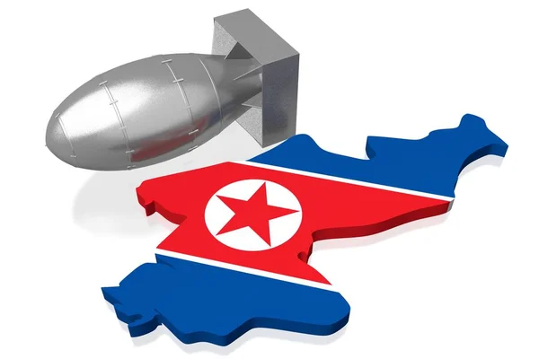 Северная Корея Атомная Бомба Иллюстрация — стоковое фото