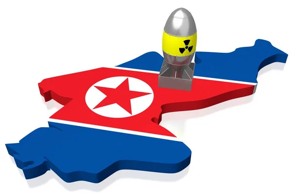 Noord Korea Atoombom Illustratie — Stockfoto