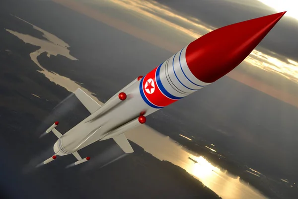 Severní Korea Raketa Ilustrace — Stock fotografie