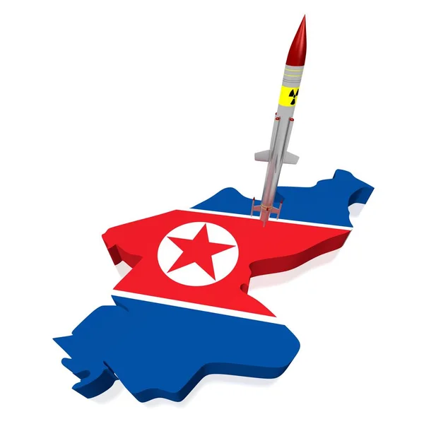 Corea Del Nord Missile Illustrazione — Foto Stock