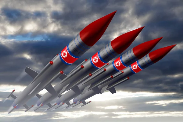 Észak Korea Rakéták Illusztráció — Stock Fotó