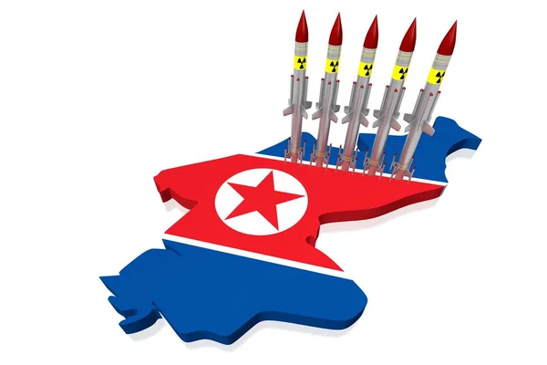 Corea Del Nord Missili Illustrazione — Foto Stock