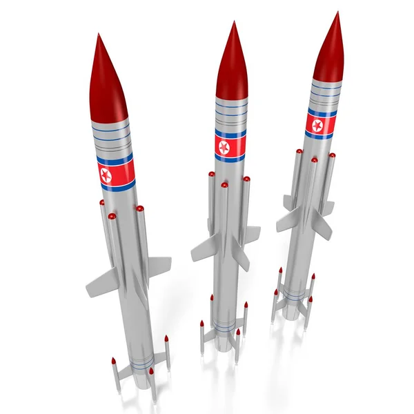 Severní Korea Rakety Ilustrace — Stock fotografie