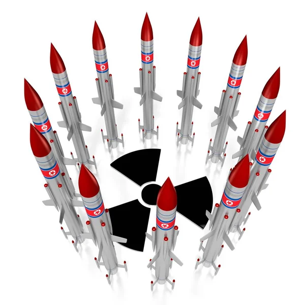 Severní Korea Rakety Ilustrace — Stock fotografie