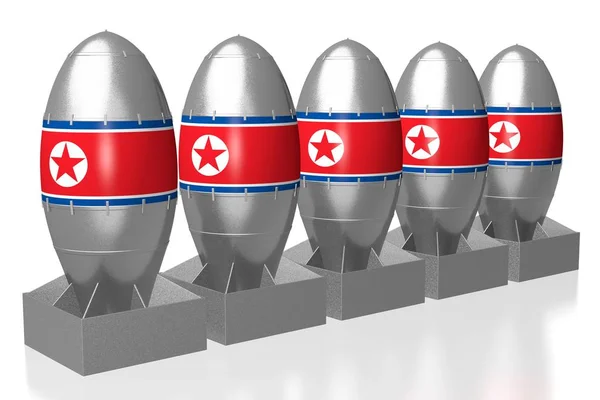 Noord Korea Nucleaire Bommen Illustratie — Stockfoto