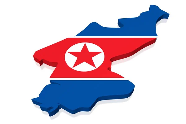 Coreia Norte Bandeira Ilustração — Fotografia de Stock