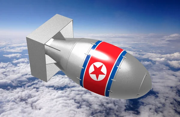 Severní Korea Atomové Bomby Ilustrace — Stock fotografie