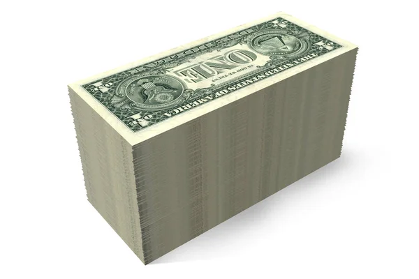 Stacked One Dollar Bills — Stock Photo, Image