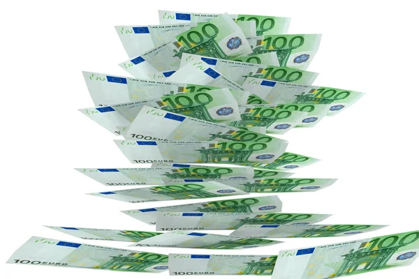 100 Euro Flying Money — Stock Photo, Image