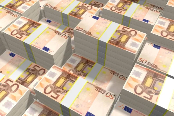 Euro Currency Stacked Money — Stock Photo, Image