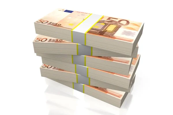 Euro Currency Stacked Money — Stock Photo, Image