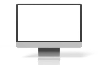 3d modern bilgisayar monitör - beyaz arka plan üzerinde izole