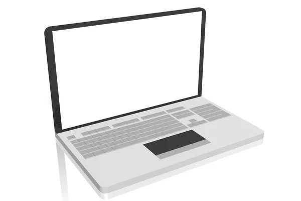 Laptop Geïsoleerd Witte Achtergrond — Stockfoto