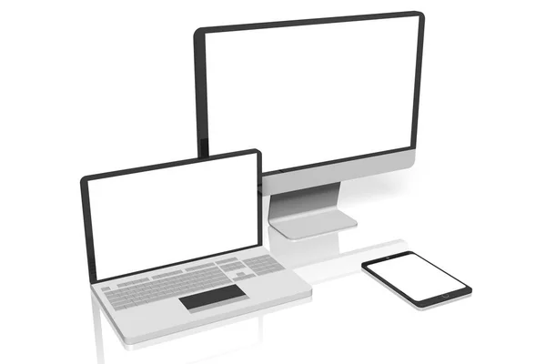 Laptop Computer Und Handy — Stockfoto