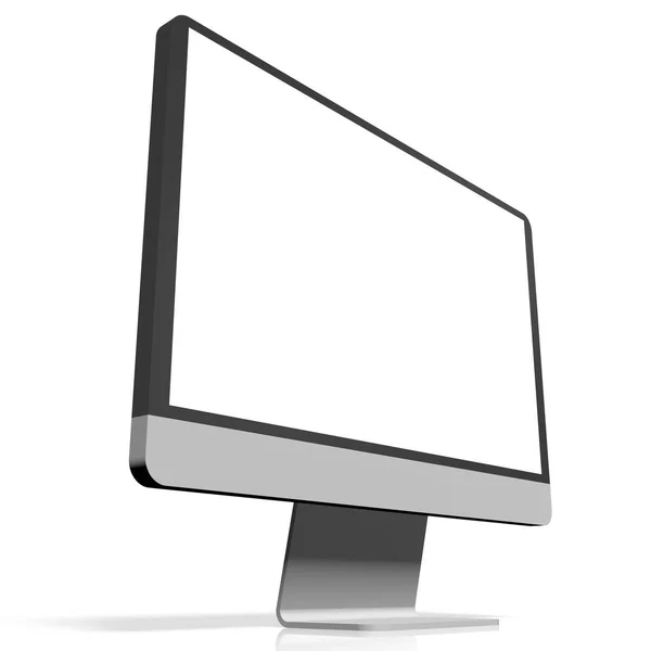 Moderne Computermonitor Geïsoleerd Witte Achtergrond — Stockfoto