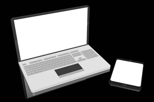 Laptop Und Tablet — Stockfoto