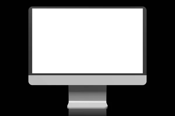 Monitor Isolated Black Background — Stock Photo, Image
