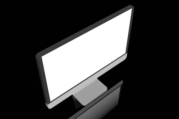 Monitor Isolated Black Background — Stock Photo, Image