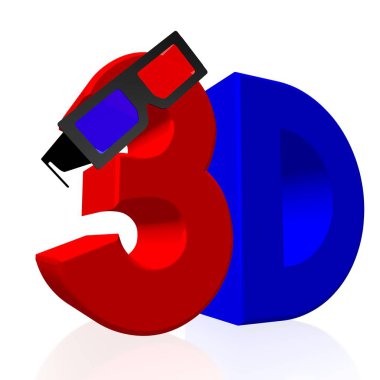 3D gözlük kavramı - illüstrasyon