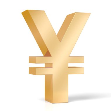 Yen - 3d illüstrasyon işareti