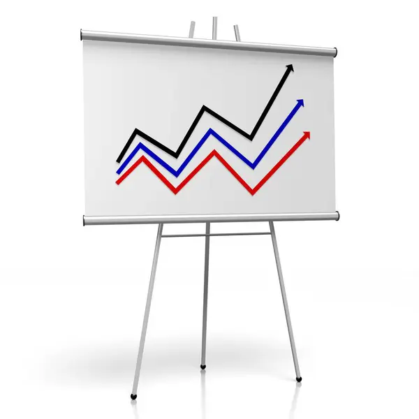 Gráfico Crescimento Com Setas — Fotografia de Stock