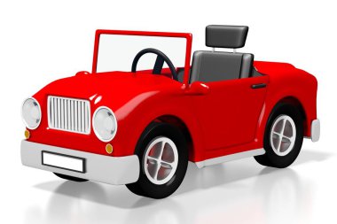 3d kırmızı oyuncak araba - kavram sürüş