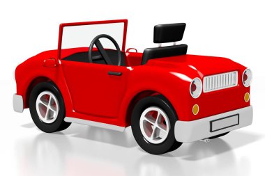 3d kırmızı oyuncak araba - kavram sürüş