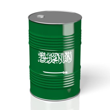 3D petrol varil / bayrak Suudi Arabistan