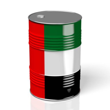 3D petrol varil / bayrak Birleşik Arap Emirlikleri (BAE)