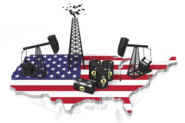 3D petrol kuyuları ABD (Amerika Birleşik Devletleri) kavram