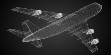 3D jet uçağı - illüstrasyon