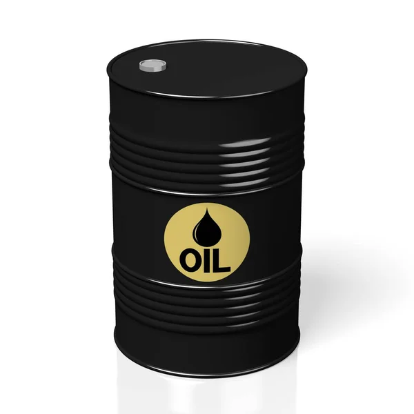 Ölfass Isoliert Auf Weißem Hintergrund — Stockfoto